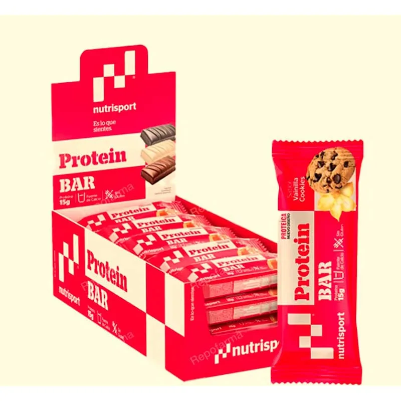 Barrita Proteica Vainilla Cookies Nutrisport – 25 unidades