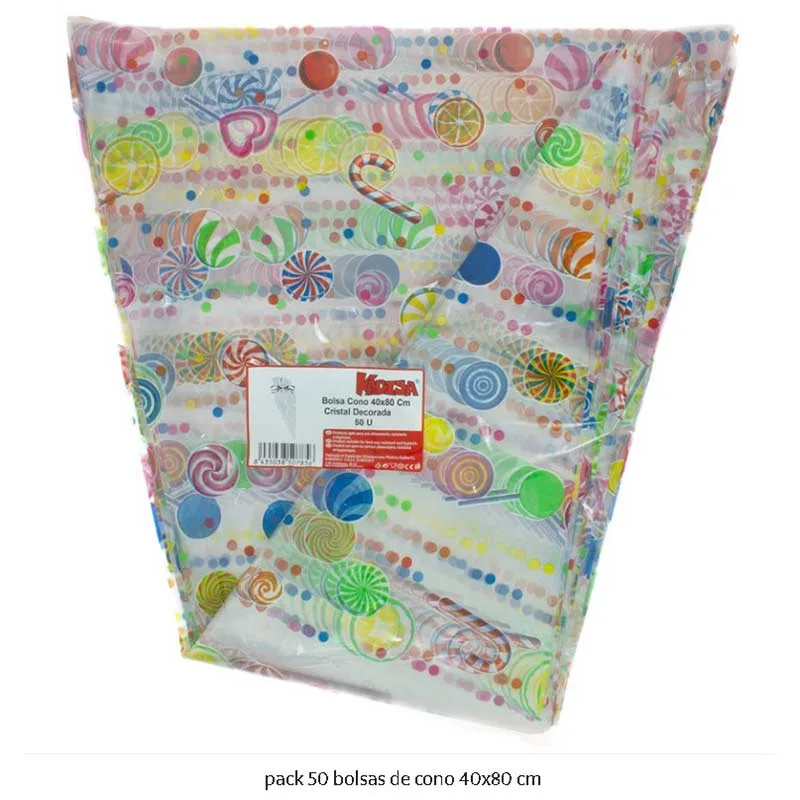 Bolsa Cono 40x80 Candy Mix – Kadisa 50 Unidades