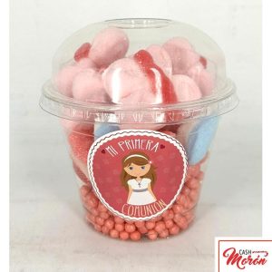 Cupcake de comunión rosa