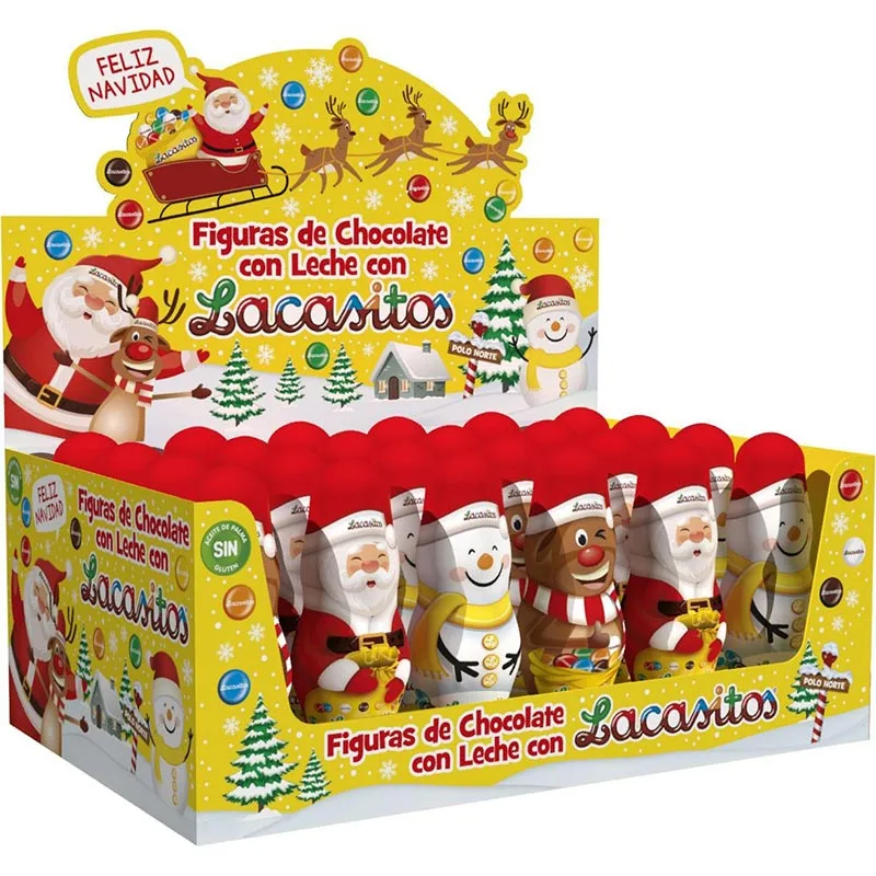 Figuras de Navidad de Chocolate con Leche con Lacasitos 24 Unidades x 34gr